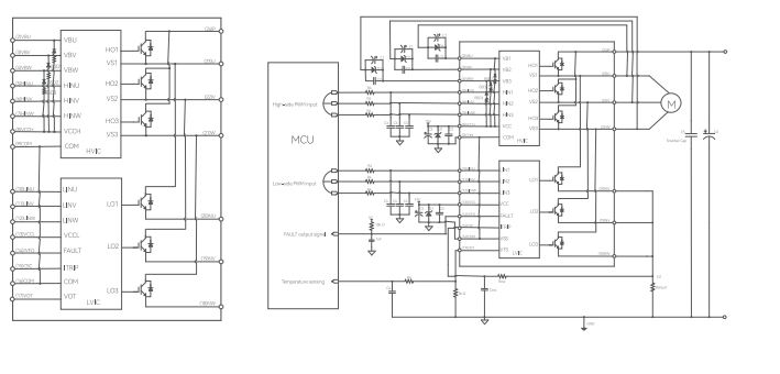 産業用ファンおよびポンプ向けIPM回路の代表的トポロジー